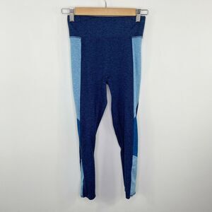 We Over Me Two-Tone Blue Spacedye Activewear Leggings Women's Size Small S